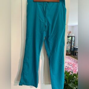 Healing hands women’s size L “Taylor” drawstring scrub pants, teal color